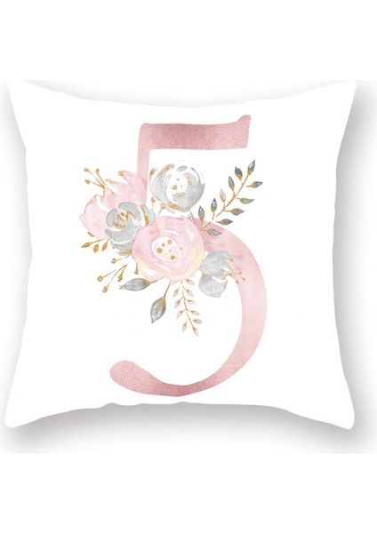 Çiçekler Baskılı Kırlent Kapakları Alfabe Dekoratif Yastık Kılıfları Dijital Yastık Kılıfları Kanepe Kanepe Yatak Odası Için 18 x 18 Inç Kare Yastık Koruyucuları (Dijital 5) (Yurt Dışından)