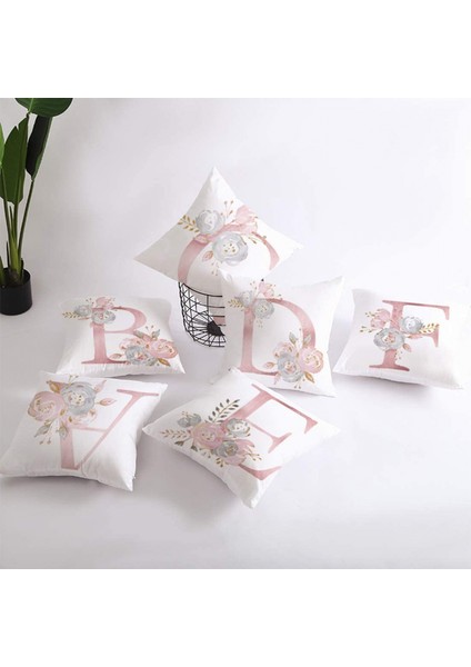 Çiçekler Baskılı Kırlent Kapakları Alfabe Dekoratif Yastık Kılıfları Dijital Yastık Kılıfları Kanepe Kanepe Yatak Odası Için 18 x 18 Inç Kare Yastık Koruyucuları (Dijital 5) (Yurt Dışından) modelleri