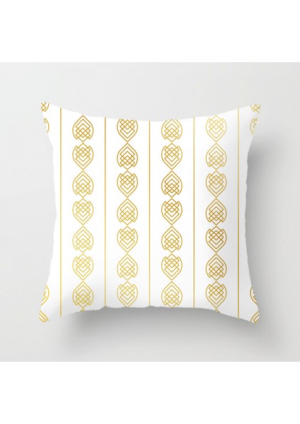 Atmak Yastık Kapakları Altın Damgalama Geometrik Baskı Yaprakları Yastık Kılıfları Kanepe Kanepe Yatak Odası Araba Için Yumuşak Kare Dekoratif Yastık Kapakları (Geometri 39) (Yurt Dışından)