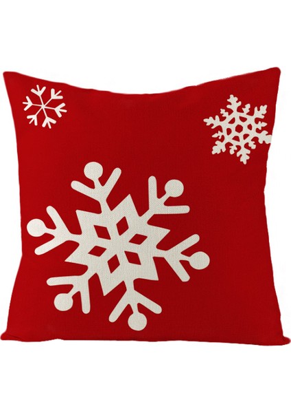Noel Süslemeleri Yastık Kapakları 18 × 18 Inç Kar Tanesi Noel Baba Kardan Adam Geyik Noel Rustik Tatil Atmak Yastıklar Çiftlik Evi Noel Dekor Yastık (Noel 14) (Yurt Dışından)