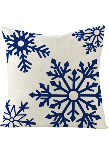 Noel Mavi Yastık Kılıfları 18X18 Inç Noel Süslemeleri Atma Yastık Kapakları Tatil Keten Çiftlik Evi Noel Yastık Kılıfı Kanepe Kanepe Noel Ev Dekoru (Noel 7) (Yurt Dışından)