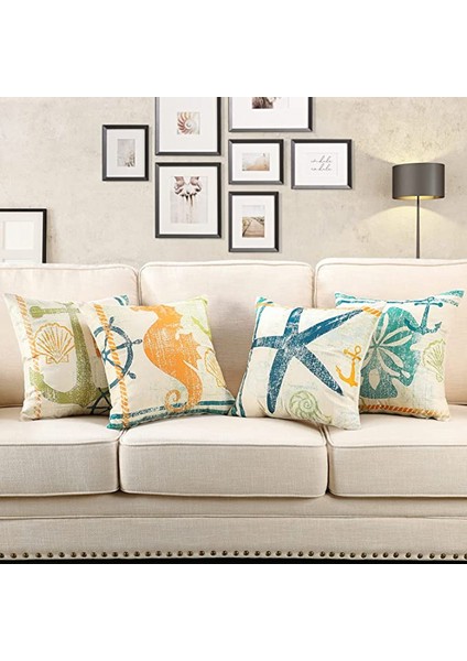 Yastık Kılıfları 18X18 Inç 2 Çapa Seti Denizyıldızı Hipokampus Kabuk Atmak Yastık Yatak Sandalye Kanepe Yatak Odası Oturma Odası Ev Dekor Için Yastık Kılıfları Kapakları (Kabuk) (Yurt Dışından) fırsatları