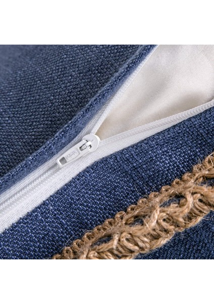 2'li Çiftlik Evi Dekoratif Kırlent Kılıfı Paketi Çuval Bezi Keten Kesilmiş Özel Kenarlar Lacivert 12 x 20 Inç, 30 x 50 cm (Yurt Dışından) fiyatları