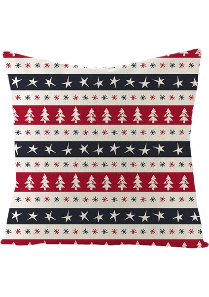 Atmak Yastık Kapakları 18X18 Inç Noel Pentagram Şapka Çan Ağacı Yastık Kılıfı Keten Ev Dekor Yatak Kanepe Kanepe Için Yastık Kılıfları (Noel Desen 38) (Yurt Dışından)