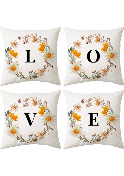 Ingilizce Alfabe Atmak Yastık Kapakları Kısa Peluş Yastık Kılıfı Papatya Harfleri Kare Yastık Kapakları Kanepe Araba Ev Dekor Yastık Kılıfı 18X18 Inç (Mektup P) (Yurt Dışından) fırsatları