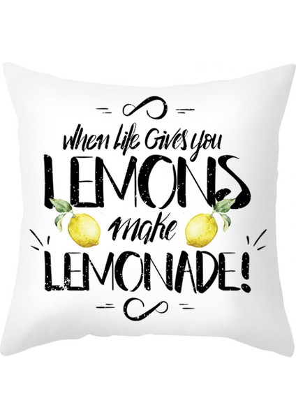Limon Güz Atmak Yastık Kapakları Sarı Limon Baskı Yastık Yumuşak Modern Çiftlik Evi Yatak Odası Kanepe Oturma Odası Için 18 x 18 Inç (Limon 5) (Yurt Dışından)