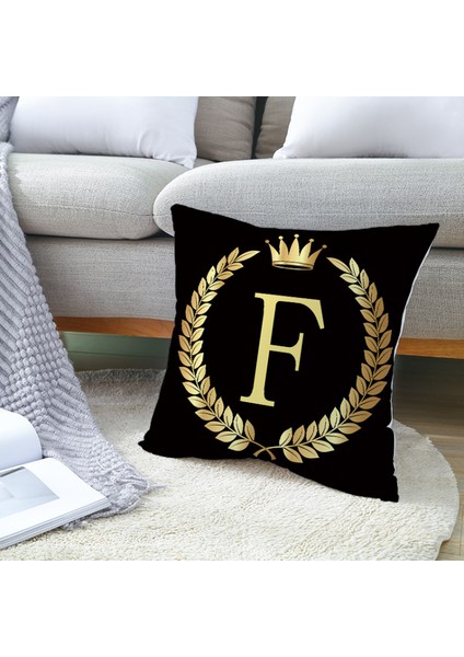 Atmak Yastık Örtüsü Ingilizce Alfabe Atmak Yastık Kılıfı Modern Minder Örtüsü Kare Yastık Kılıfı Çekyat Sandalye Araba Için Dekorasyon 18X18 Inç Siyah (Harf W) (Yurt Dışından) fırsatları