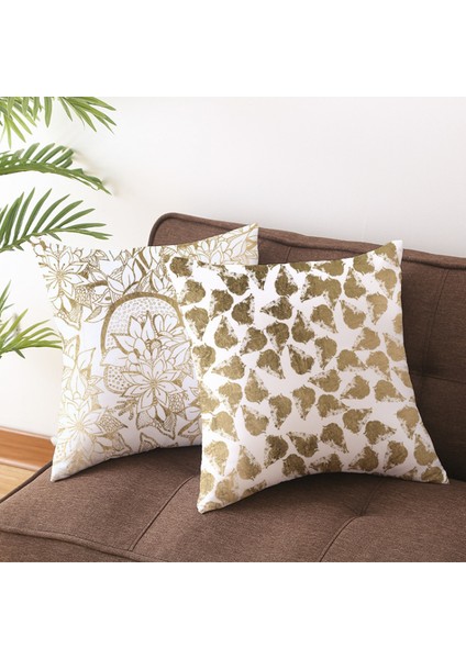 Atmak Yastık Kapakları Altın Damgalama Geometrik Baskı Yaprakları Yastık Kılıfları Kanepe Kanepe Yatak Odası Araba Için Yumuşak Kare Dekoratif Yastık Kapakları (Geometri 3) (Yurt Dışından) modelleri