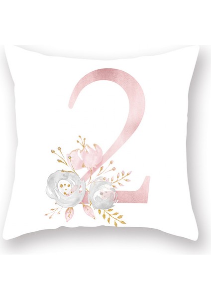 Çiçekler Baskılı Kırlent Kapakları Alfabe Dekoratif Yastık Kılıfları Dijital Yastık Kılıfları Kanepe Kanepe Yatak Odası Için 18 x 18 Inç Kare Yastık Koruyucuları (Dijital 2) (Yurt Dışından)