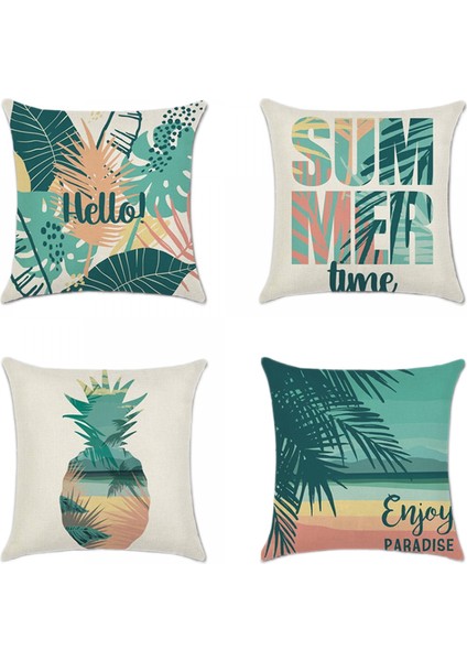 Yaz Yastık Plaj Tema Dekoratif Kırlent Kapakları Ev Veranda Partisi Dekoru Için 18X18 Inç 4 Pcs (Plaj Teması) (Yurt Dışından) fiyatları