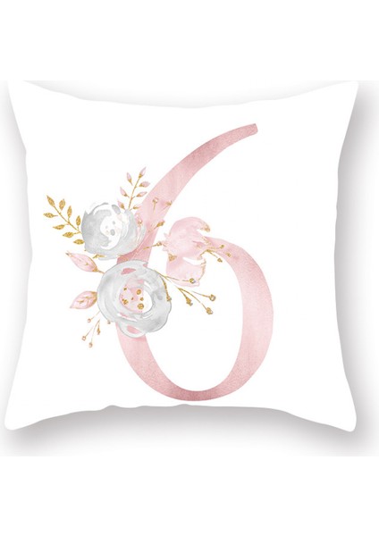 Çiçekler Baskılı Kırlent Kapakları Alfabe Dekoratif Yastık Kılıfları Dijital Yastık Kılıfları Kanepe Kanepe Yatak Odası Için 18 x 18 Inç Kare Yastık Koruyucuları (Dijital 6) (Yurt Dışından)