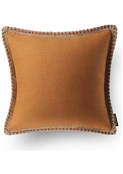 2'li Çiftlik Evi Dekoratif Kırlent Kılıfı Paketi Çuval Bezi Keten Kesilmiş Özel Kenarlar Turuncu 12 x 20 Inç, 30 x 50 cm (Yurt Dışından)