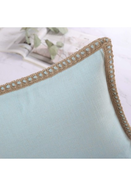 2'li Çiftlik Evi Dekoratif Kırlent Kılıfı Paketi Çuval Bezi Keten Kesilmiş Özel Kenarlar Açık Turkuaz 20 x 20 Inç, 50 x 50 cm (Yurt Dışından) modelleri