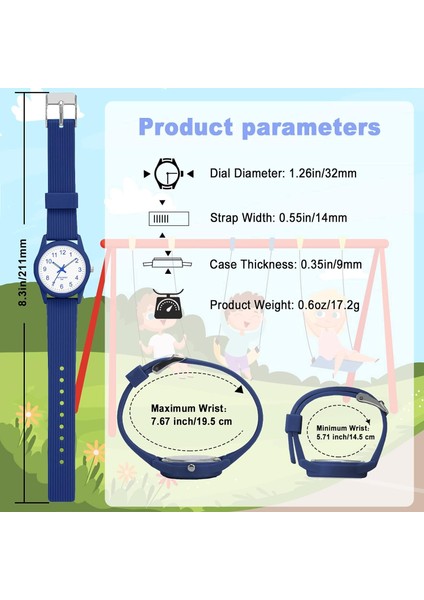 Kız Erkek Çocuklar Için Analog Saatler Yumuşak Bantlı Çocuk Saatleri Öğrenme Süresi 50M Su Geçirmez Çocuk Saati 3-10 Yaş Arası Okunması Kolay Çocuklar Için Harika Doğum Günü Hediyeleri (Yurt Dışından)