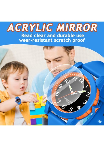 Erkek Kız Çocuk Gençler Için Çocuk Analog Saat, 5-18 Yaş, Öğrenme Süresi ve Okunması Kolay, Yumuşak Bantlı Minimalist Renk Eşleştirme Bilek Saati, 5ATM Su Geçirmez (Yurt Dışından)