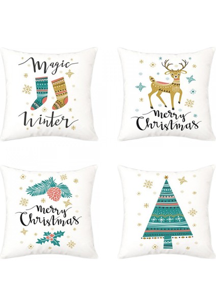 Süper Yumuşak Noel Yastık Kılıfı Kısa Peluş Karikatür Geyik Çorap Noel Ağacı Atmak Yastık Ev Kanepe Yatak Odası Ofis Araba Için Yastık Kılıfı Kapakları 18 x 18 Inç 2 Adet (Noel D) (Yurt Dışından) indirimleri