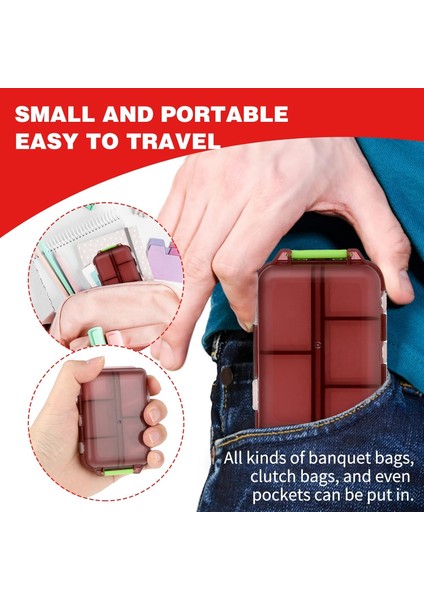 2pcs Seyahat Hap Organizatörü Küçük Günlük Hap Kutusu Hap Nem Geçirmez Konteyner Tutucu 10 Bölmeler Farklı Ilaçlar Için Ilaç Kutusu Vitamin Konteyneri (Yurt Dışından)