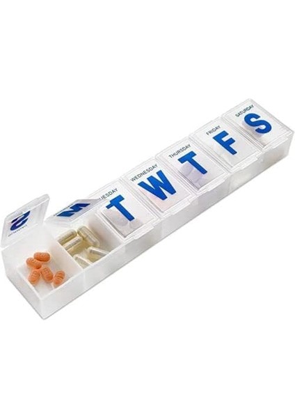 Hap Kutusu 7 Günlük Vitamin Kutusu ve Ilaç Kutusu Düzenleyici Beyaz Şeffaf Kutu Tutucu (B) (Yurt Dışından)