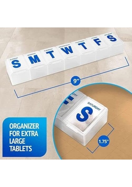 Hap Kutusu 7 Günlük Vitamin Kutusu ve Ilaç Kutusu Düzenleyici Beyaz Şeffaf Kutu Tutucu (B) (Yurt Dışından)