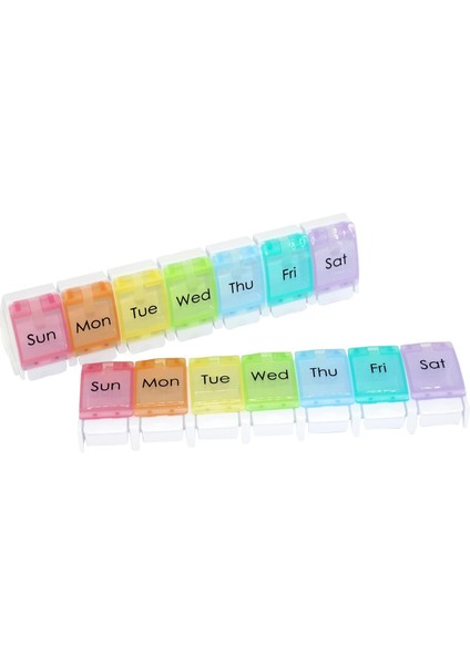 Yaylı Açık Tasarımlı 2 Paket Taşınabilir Günlük Hap Organizatörü, Hap Kutusu / Hap Tutucu / Hap Dağıtıcı / Vitaminleri Tutmak Için Ilaç Organizatörü, Morina Karaciğeri Yağı, Takviyeler (Yurt Dışından)