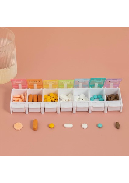 Yaylı Açık Tasarımlı 2 Paket Taşınabilir Günlük Hap Organizatörü, Hap Kutusu / Hap Tutucu / Hap Dağıtıcı / Vitaminleri Tutmak Için Ilaç Organizatörü, Morina Karaciğeri Yağı, Takviyeler (Yurt Dışından)