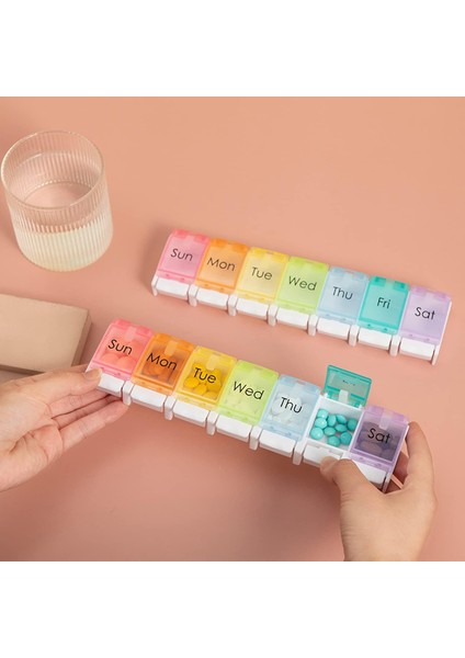 Yaylı Açık Tasarımlı 2 Paket Taşınabilir Günlük Hap Organizatörü, Hap Kutusu / Hap Tutucu / Hap Dağıtıcı / Vitaminleri Tutmak Için Ilaç Organizatörü, Morina Karaciğeri Yağı, Takviyeler (Yurt Dışından)