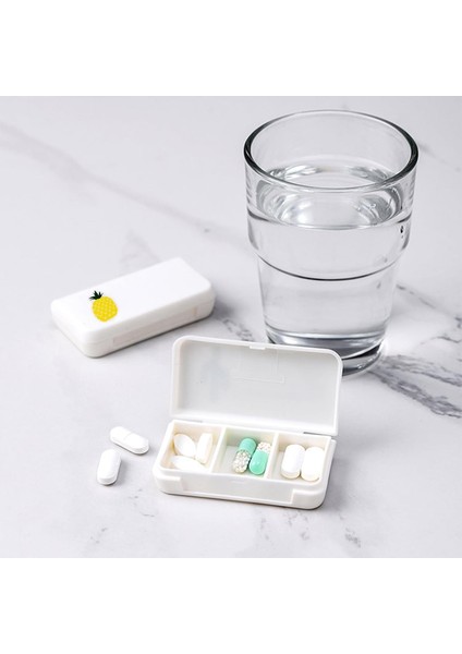 Hap Kutuları Hap Kutusu, 2 Adet/takım Hap Saklama Kutusu Moda Elemanı Su Geçirmez 3 Izgaralar Dikdörtgen Tabletler Ev Hap Mühür Kutusu Için Bölücü Durumda (Yurt Dışından)