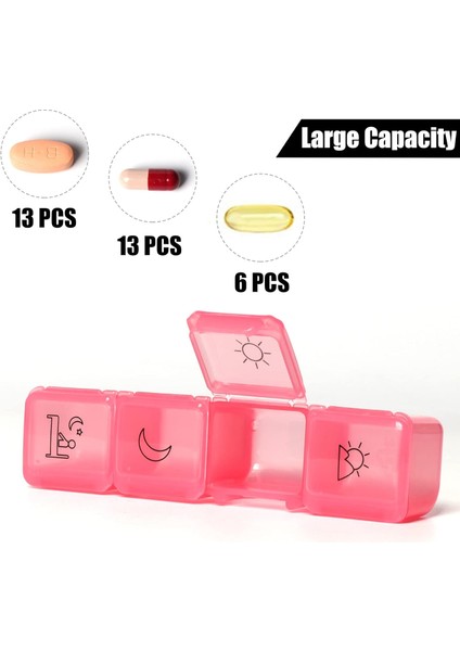 Haftalık Hap Dağıtıcısı ve Hatırlatıcı, Taşınabilir Seyahat Hapı Organizatörü, Çıkarılabilir Hap Kutusu, Taşıması Kolay Hap Kutusu, Vitamin/hap/balık Yağı Için (Günde 4 Defa) (Yurt Dışından)