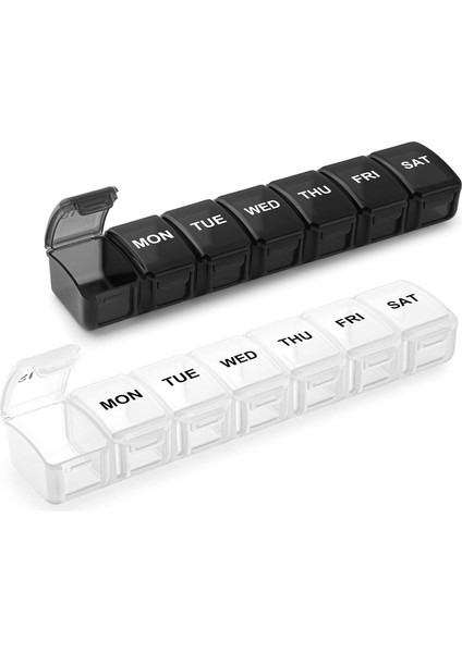Küçük Hap Organizatörü Günde 2 Kez, 2 Paket 7 Günlük Hap Kutusu Günde 1 Kez, Seyahat Dostu Gündüz Gece Vitamin Organizatörü, Haftalık Am Pm Hap Kutusu Kabı (Yurt Dışından)