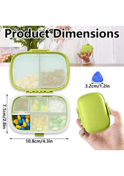 Seyahat Hap Organizatörü, Taşınabilir Küçük Sevimli Hap Kutusu, 8 Bölmeli Küçük Hap Kutusu Vitamin Için Günlük Hap Organizatörü, Takviyeler Depolama (Yeşil) (Yurt Dışından) fiyatları
