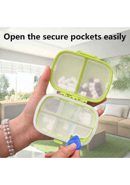 Seyahat Hap Organizatörü, Taşınabilir Küçük Sevimli Hap Kutusu, 8 Bölmeli Küçük Hap Kutusu Vitamin Için Günlük Hap Organizatörü, Takviyeler Depolama (Yeşil) (Yurt Dışından) modelleri