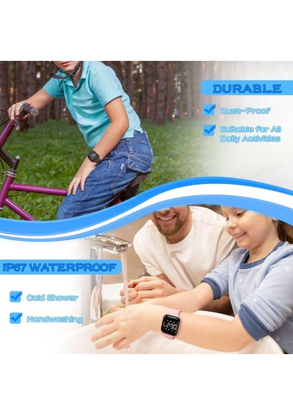LED Çocuklar Çok Fonksiyonlu Adım Sayma Saati, Dijital Saat, Bluetooth Olmayan Pedometre Saati, Kronometre, Çalar Saat, Kadın Çocuk Kız Erkek Kalorisi (Yurt Dışından)