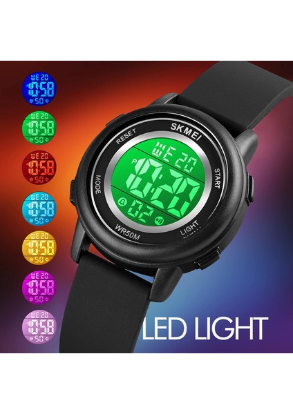 Çocuk Izle, Kız Erkek Çocuklar Için Dijital Spor Saatler, Işıklı Alarm Kronometre Çocuk Kol Saati ile Su Geçirmez Dış Mekan LED Saatler (Yurt Dışından)