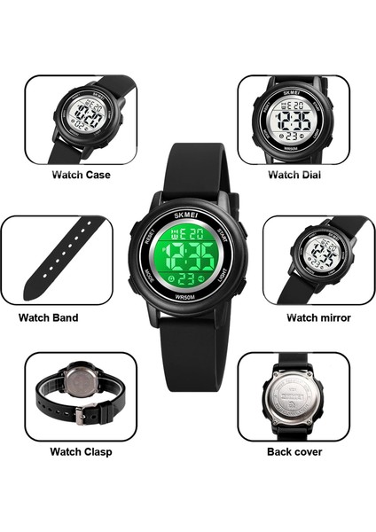 Çocuk Izle, Kız Erkek Çocuklar Için Dijital Spor Saatler, Işıklı Alarm Kronometre Çocuk Kol Saati ile Su Geçirmez Dış Mekan LED Saatler (Yurt Dışından)