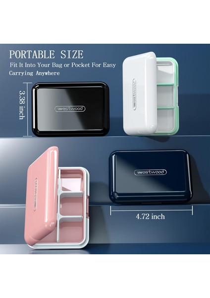 Seyahat Hap Organizatör Nem Su Geçirmez Küçük Hap Kutusu Cep Çanta Için 6 Bölme Taşınabilir Hap Kutusu Tıp Vitamin Tutucu Konteyner, Siyah (Yurt Dışından) modelleri