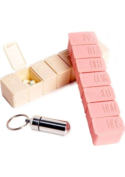 2 Paket Hap Saklama Kutusu Am Pm Hap Saklama Kutusu 7 Gün Braille Hap Kutusu ile Vitaminler Balık Yağı Takviyeleri (Yurt Dışından)