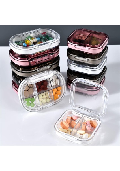 Depolama Seyahat Kutusu Taşınabilir Mini Ilaç Hap Saklama Kutusu Tabletler Için Plastik Hap Konteyner Vaka Küçük Pillbox Organizatör Şişe 4/6 Izgaralar (Boyut: 6 Izgaralar Siyah) (Yurt Dışından)