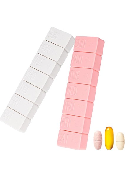 Paket Haftalık Hap Saklama Kutusu, Ekstra Büyük 7 Gün Hap Kutuları Balık Yağı, Kalsiyum Tabletleri Takviyeleri ve Diğer Vitamin Hapları Için Seyahat Günlük Hap Kutusu (Yurt Dışından)