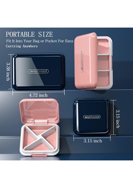 Seyahat Hap Organizatör Nem Su Geçirmez Küçük Hap Kutusu Cep Çanta Için 4 + 6 Bölmeler Taşınabilir Hap Kutusu Tıp Vitamin Tutucu Konteyner, Mavi (Yurt Dışından) modelleri