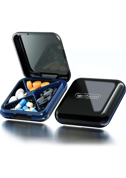 Küçük Hap Kutusu, Su Geçirmez Taşınabilir Günlük Küçük Hap Kutusu Çantalar Için Cep Vitaminler, Balık Yağları, Takviyeler, Ilaçlar Için Kompakt Seyahat Ilaç Tutucu Siyah (Yurt Dışından)