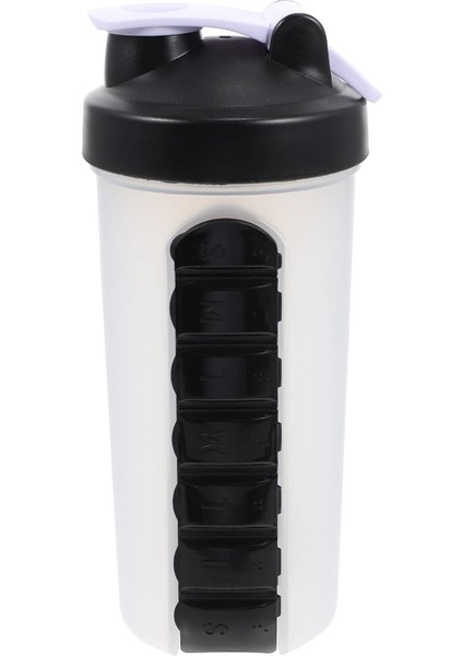 Su Şişesi ile 7 Günlük Hap Kutusu Organizatörü Haftalık Dağıtıcılar Hatırlatmalar Ilaç Tutucu Seyahat Ofisi Için Taşınabilir Takılı Hap Kutusu Şişesi Dış Mekan Siyah (Yurt Dışından)