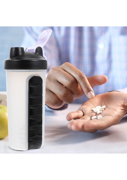 Su Şişesi ile 7 Günlük Hap Kutusu Organizatörü Haftalık Dağıtıcılar Hatırlatmalar Ilaç Tutucu Seyahat Ofisi Için Taşınabilir Takılı Hap Kutusu Şişesi Dış Mekan Siyah (Yurt Dışından) fırsatları