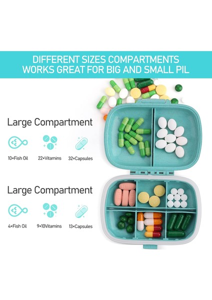 Hap Organizatörü 1 Parça Seyahat Ilaç Kutusu Kasa Konteyner Temel Malzemeler Vitamin Ilaç Tutucu Dağıtıcı Günlük Kaplar Küçük Boy Takviye Kontrolü 7 Gün 2 Kez Hap Şişesi Am Pm Stora (Yurt Dışından)