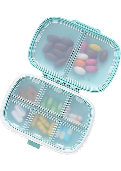 Haftalık Hap Organizatörü 7 Günlük, 8 Bölmeli Taşınabilir Hap Kutusu, Haplar/vitaminler/balık Yağı Için Küçük Hap Kutuları, Seyahat Hapı Kabı (Mavi) (Yurt Dışından)