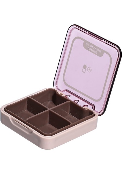 Hap Kutusu Hap Mühürlü Kutu Bölmeli 4 Izgaralar Gün Hapı Organizatörü Mini Hap Kutusu Dağıtıcı Cep Veya Çanta Depolama Için Seyahat Hap Organizatörü Vitamin, Balık Yağı Veya Ilaç Pembe (Yurt Dışından)