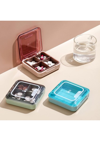 Hap Kutusu Hap Mühürlü Kutu Bölmeli 4 Izgaralar Gün Hapı Organizatörü Mini Hap Kutusu Dağıtıcı Cep Veya Çanta Depolama Için Seyahat Hap Organizatörü Vitamin, Balık Yağı Veya Ilaç Pembe (Yurt Dışından) modelleri