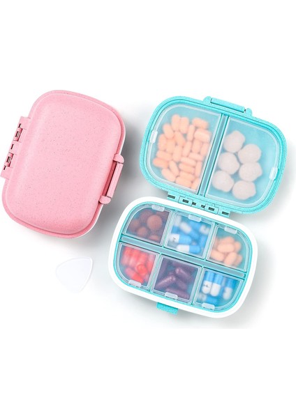 2 Paket 8 Bölme Seyahat Hap Saklama Kutusu Nem Geçirmez Küçük Hap Kutusu Cep Çanta Için Günlük Hap Kutusu Taşınabilir Ilaç Vitamin Tutucu Konteyner (Yurt Dışından)