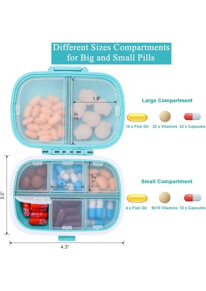2 Paket 8 Bölme Seyahat Hap Saklama Kutusu Nem Geçirmez Küçük Hap Kutusu Cep Çanta Için Günlük Hap Kutusu Taşınabilir Ilaç Vitamin Tutucu Konteyner (Yurt Dışından) fiyatları