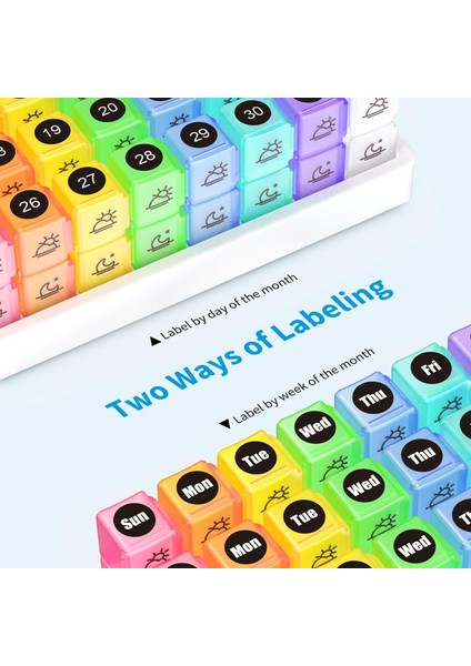30 Günlük Hap Organizatörü Aylık, Vitaminler, Balık Yağı, Takviyeler ve Ilaçlar Için Günde Iki Kez 32 Am Pm Bölmeli Taşınabilir Bir Aylık Hap Kutusu Kutuları (Yurt Dışından)