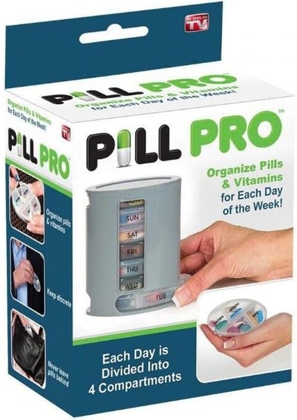 Pill Pro - Haftalık Hap Organizatörü, Haftalık Am Pm Hap Kutusu Günde 4 Kez, Büyük Kapasiteli 7 Günlük Hap Kutuları Vitamin Balık Yağı Takviyeleri (Yurt Dışından) fiyatları